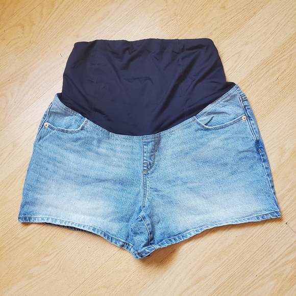 Isabel Maternity by Ingrid & Isabel Pants - Isabel Maternity by Ingrid & Isabel Woman's Denim Midi Shorts, Size 10